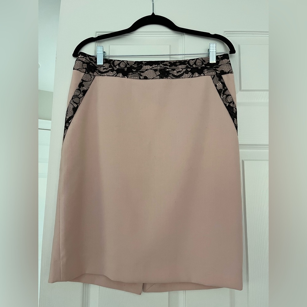 The Limited pencil skirt.  Pink with black lace trim